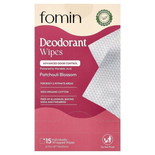 Основне фото товара Deodorant Wipes Patchouli Blossom, Дезодорант, 15 Individually Wr