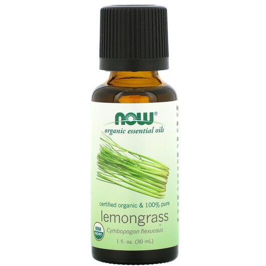 Основне фото товара NOW Foods, Pure Essential Oil Organic Lemongrass, Ефірна олія, 30