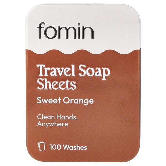 Основне фото товара Travel Soap Sheets Sweet Orange Основне фото товара Fomin, Travel Soap Sheets Sweet Orange, Мило, 100 Sheets